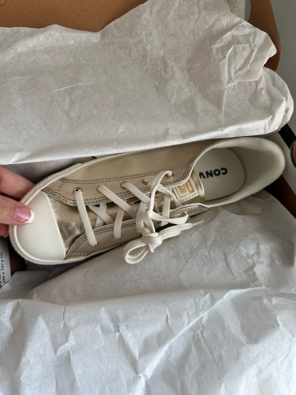 New 7 gold converse all star chuck Taylor low top sneakers shoes trainers lucky - Picture 10 of 11